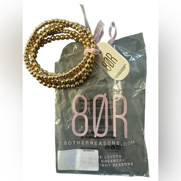 8 Other Reasons Gold Beaded Bracelets NWT - Picture 1 of 5